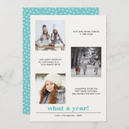 図ミニマル形 |年のレビュー3フォトコラージュ カード