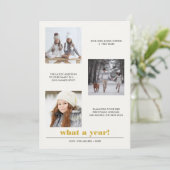 図ミニマル形 |年のレビュー3フォトコラージュ カード (スタンド正面)