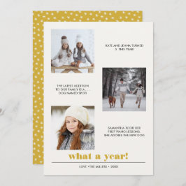 図ミニマル形 |年のレビュー3フォトコラージュ カード