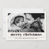 図ミニマル形 | Burgundy Merry Christmas Photo カード (正面)
