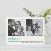 図ミニマル形 | Rejoice Merry Christmas 2写真 カード (スタンド正面)