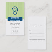 図像的耳アポイントメント 予約カード (正面/裏面)