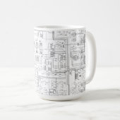 図式的な図表のマグ コーヒーマグカップ (正面右)