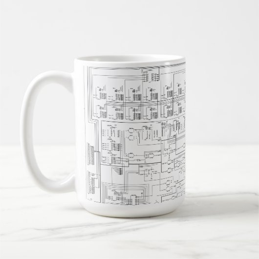 図式的な図表のマグ コーヒーマグカップ (左)