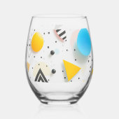 図形との背景を上ストライプ昇する ステムなしワイングラス (裏面)