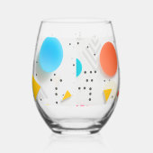 図形との背景を上ストライプ昇する ステムなしワイングラス (右)