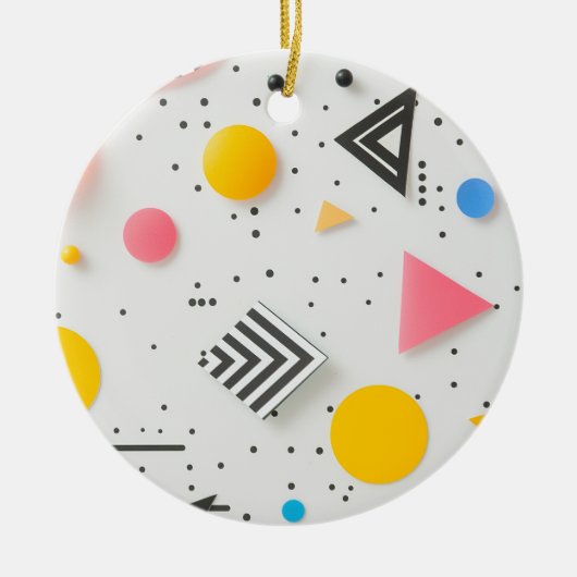 図形との背景を上ストライプ昇する セラミックオーナメント (正面)