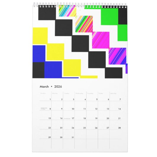 図形と色 カレンダー (3月 2026)
