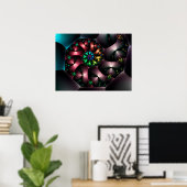 図形のカラフル緩和曲線 ポスター (ホームオフィス)