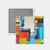 図形のジオメトリック絵画抽象芸術 マグネット (正面/裏面)