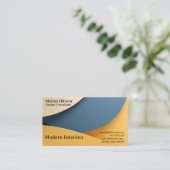 図形の背景（青と黄色） 名刺 (スタンド正面)