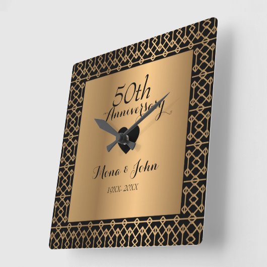 図形の記結婚念日 スクエア壁時計 (傾斜)