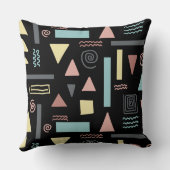 図形の黒いパターン クッション (裏面)