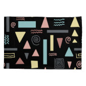 図形の黒いパターン 枕カバー (裏面-左)