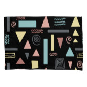 図形の黒いパターン 枕カバー (正面左)