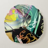 図形やオブジェクトの不規則な曲線パノラマ ラウンドクッション (正面)