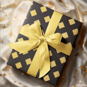 図形エレガント黒および金ゴールド ラッピングペーパー