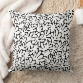 図形オーガニック抽象芸術240822 – 黒の上に白 クッション (ブランケット)