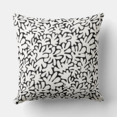 図形オーガニック抽象芸術240822 – 黒の上に白 クッション (裏面)