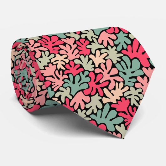 図形オーガニック抽象芸術240822 – 黒の色02 ネクタイ (ロール)