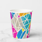 図形カラフルと線の幾何学的抽象芸術 紙コップ (裏面)