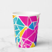 図形カラフルと線の幾何学的抽象芸術 紙コップ (右)
