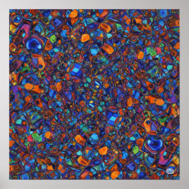 図形カラフルの連動 ポスター