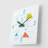 図形グラフと数式グラフの四角形の壁時計 スクエア壁時計 (傾斜)