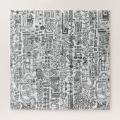 図形デザイン抽象芸術パターン。 ジグソーパズル (横)