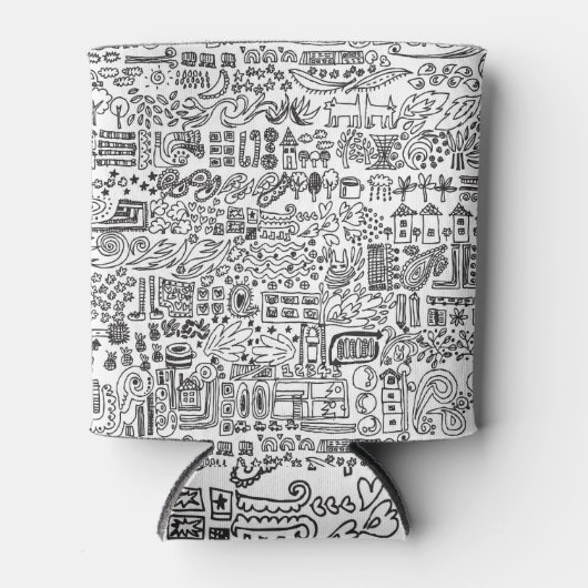 図形デザイン抽象芸術パターン。 缶クーラー (正面)