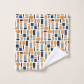 図形パターン バスタオルセット (ウォッシュタオル)