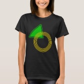 図形プリント影ストライプの図形グラフィックT型 Tシャツ (正面)