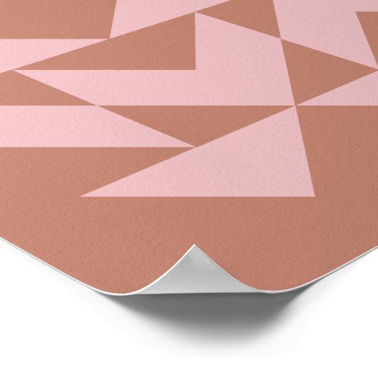 図形モダンのアート |赤面とテラコッタ ポスター (角)