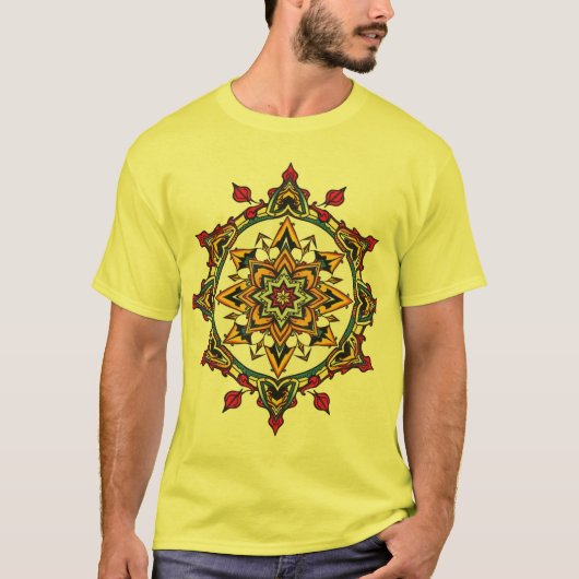 図形モダンパターン鮮やか抽象芸術 Tシャツ (正面)