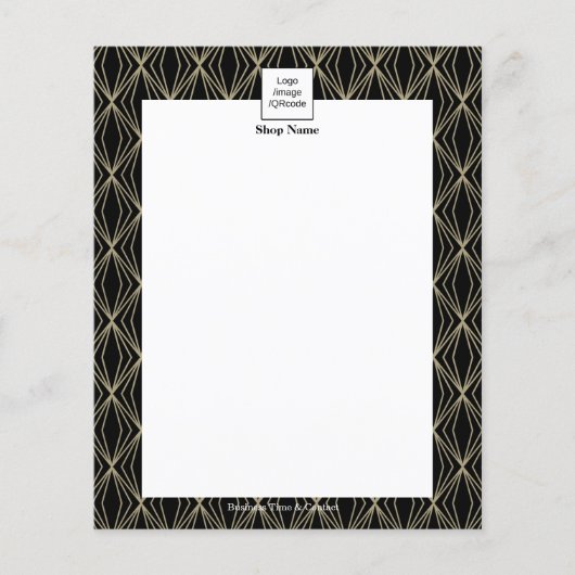 図形モダンパターン黒 チラシ (正面)