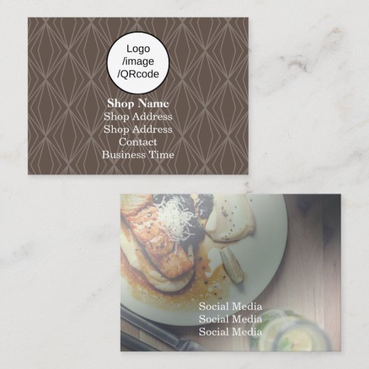 図形モダンブラウンショップ 名刺 (正面/裏面)