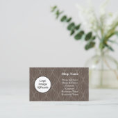 図形モダンブラウンショップ 名刺 (スタンド正面)