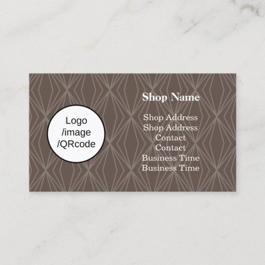 図形モダンブラウンショップ 名刺 (正面)