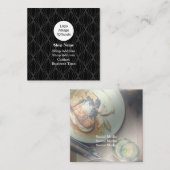 図形モダンブラックショップ スクエア名刺 (正面/裏面)