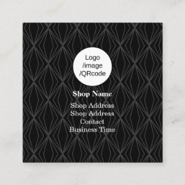 図形モダンブラックショップ スクエア名刺