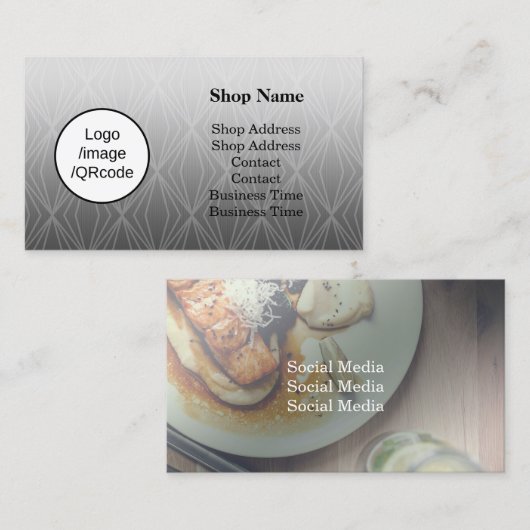 図形モダンブラックショップ 名刺 (正面/裏面)