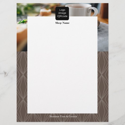 図形モダン茶色 チラシ (正面)