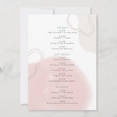 図形ラインの旅程バチェロレッテ週末 招待状 (裏面)