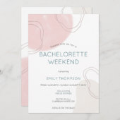 図形ラインの旅程バチェロレッテ週末 招待状 (正面/裏面)