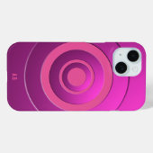 図形円(ピンモダンク色、任意のイニシャル) Case-Mate iPhoneケース (裏面 (横))