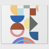 図形名カラフル付きおもしろい ラッピングペーパー (フラット)