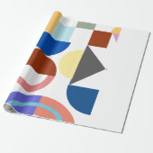 図形名カラフル付きおもしろい ラッピングペーパー (アンロールド)