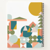 図形名パーソナライズされた付け図形のモダンレトロ ノートブック (裏面)