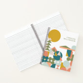 図形名パーソナライズされた付け図形のモダンレトロ ノートブック (内部)