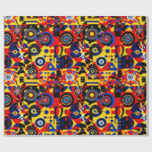 図形抽象芸術用ギフト ラッピングペーパー (フラット)